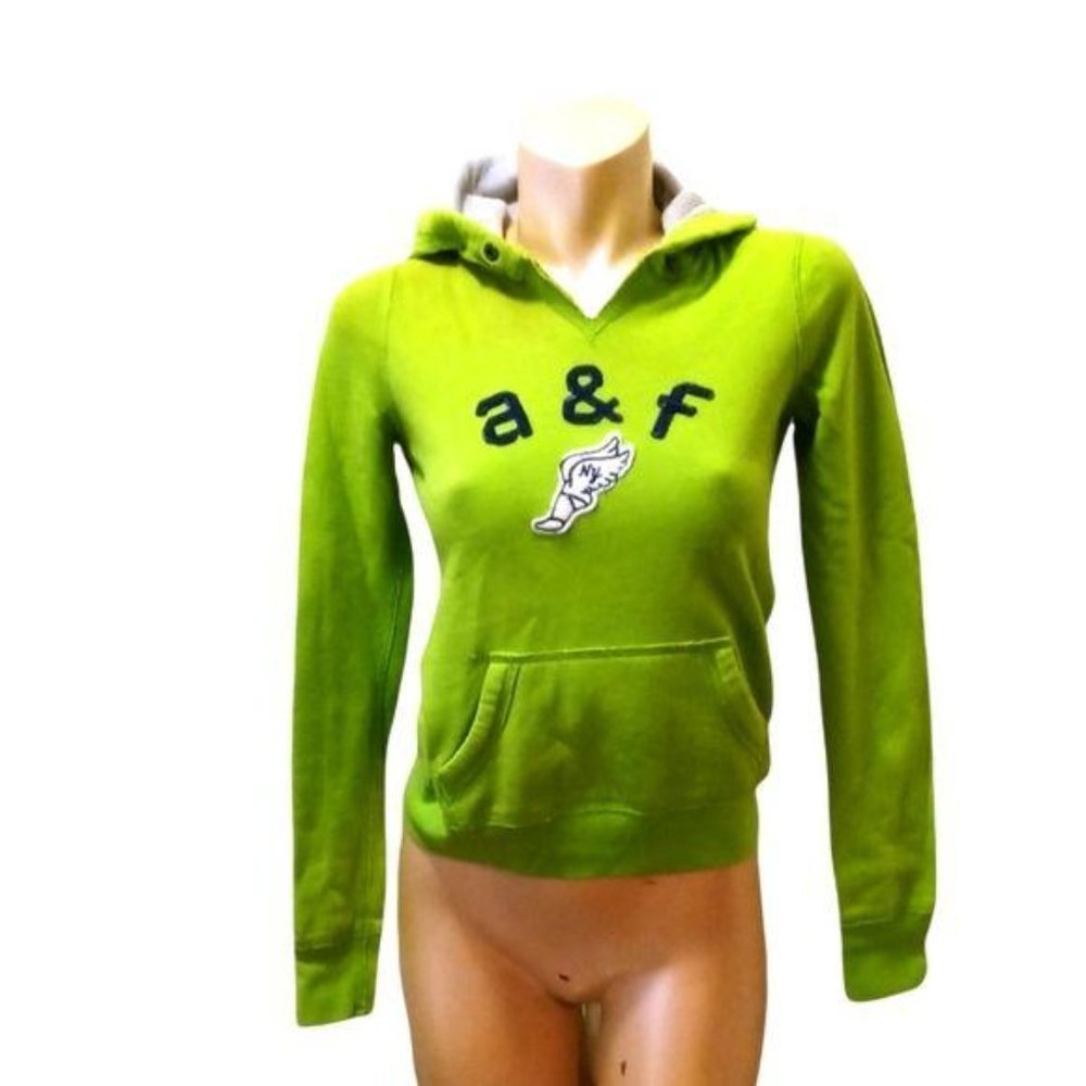 ABERCROMBIE & FITCH GREEN HOODIE GIRLS XLARGE